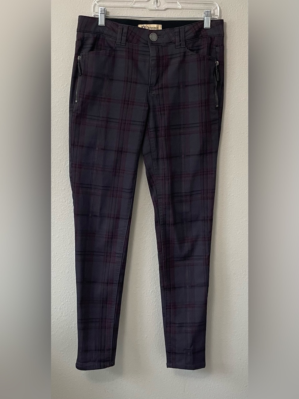 Democracy Ab Technology Women’s Size 8 Plaid Skinny Pants Zip Pockets